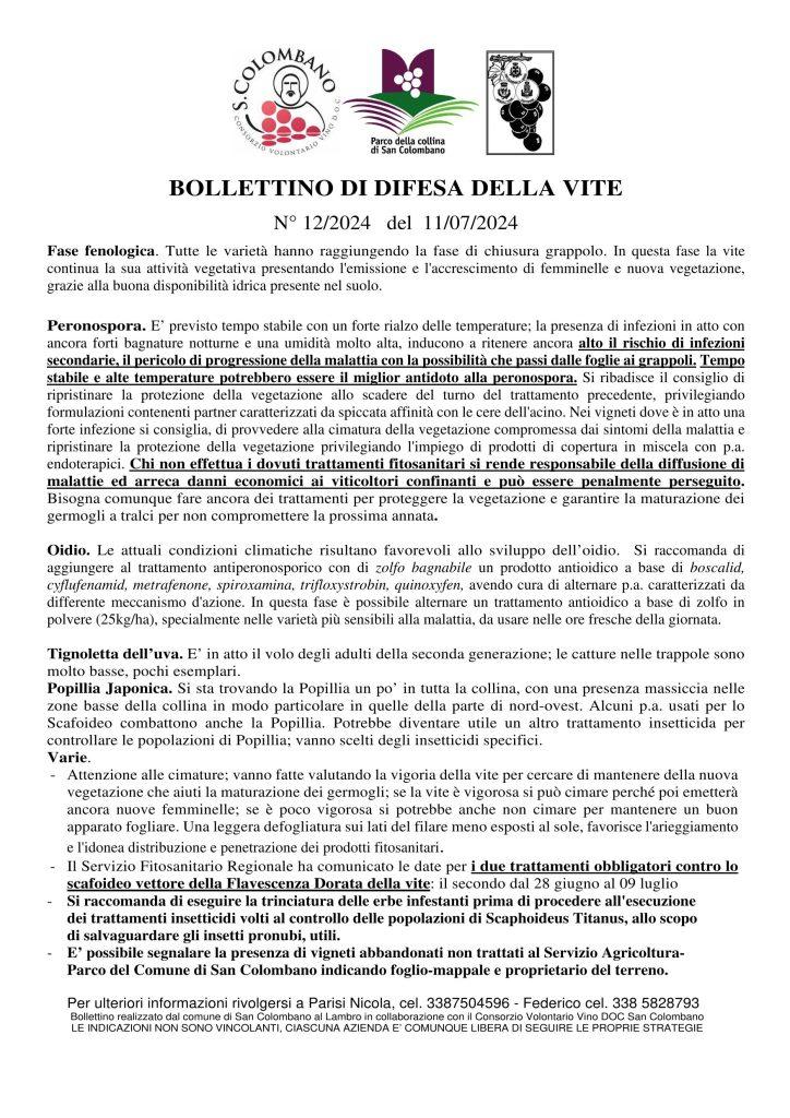 bollettino difesa vite