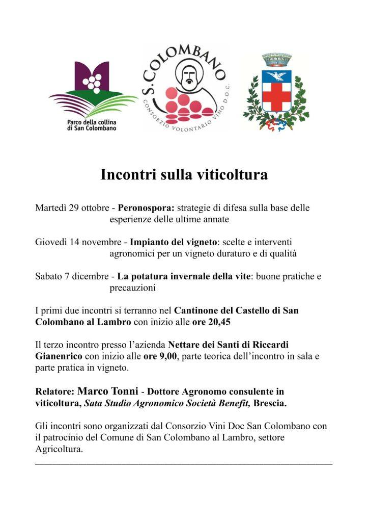 locandina incontri sulla viticoltura